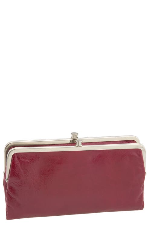 HOBO Lauren Leather Double Frame Clutch in Wine 