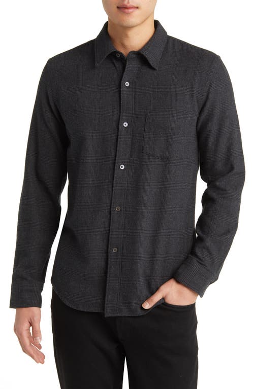 BUCK MASON Pacific Cotton Flannel Shirt Heather Charcoal Glen Plaid at Nordstrom,