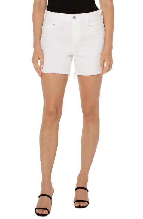 Women's White Plus-Size Shorts