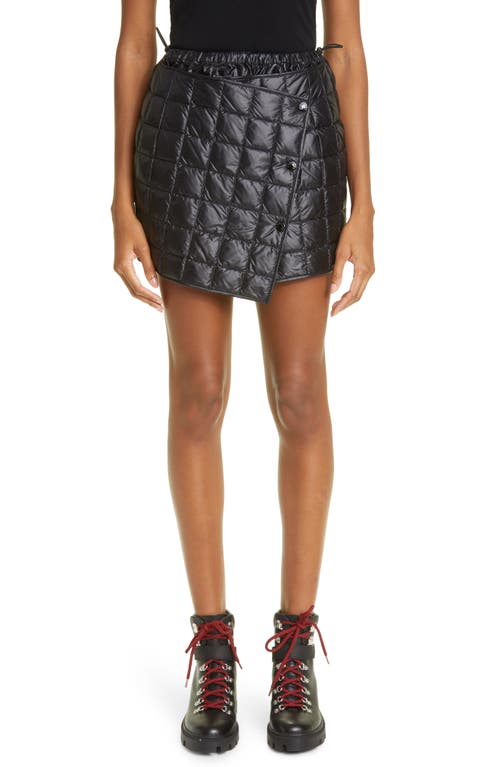 Moncler Asymmetric Quilted Wrap Miniskirt in Black