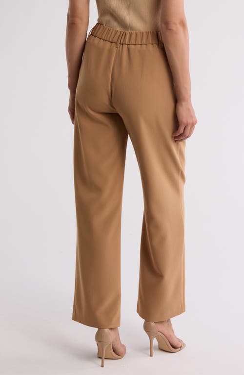 Gemma + Jane Single Pleat Wide Leg Trousers In Khaki