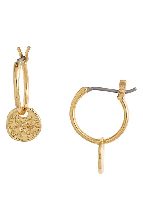 gorjana Ana Coin Huggie Hoop Earrings in Gold