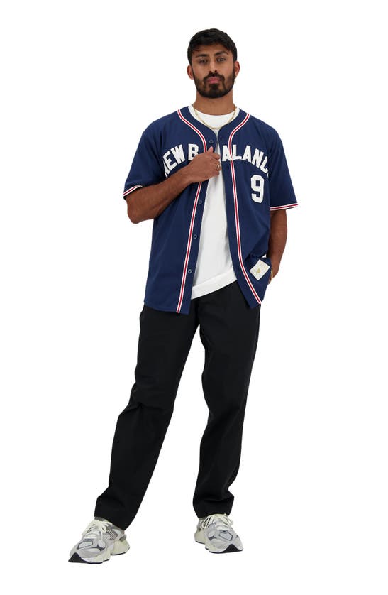 Shop New Balance Icon Straight Leg Twill Pants In Black