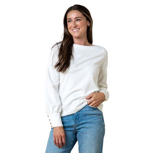 HOPE & HENRY ORGANIC BELLOW SLEEVE KNIT TOP 