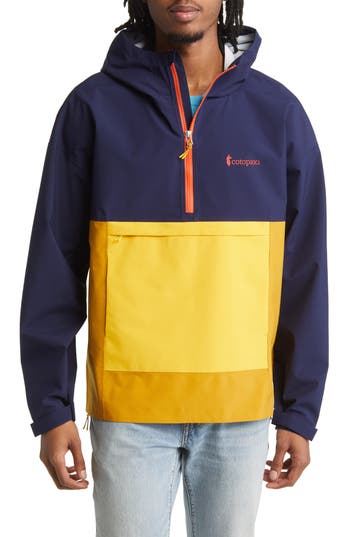 Cotopaxi Cielo Water Resistant Hooded Pullover Anorak In Maritime/amber