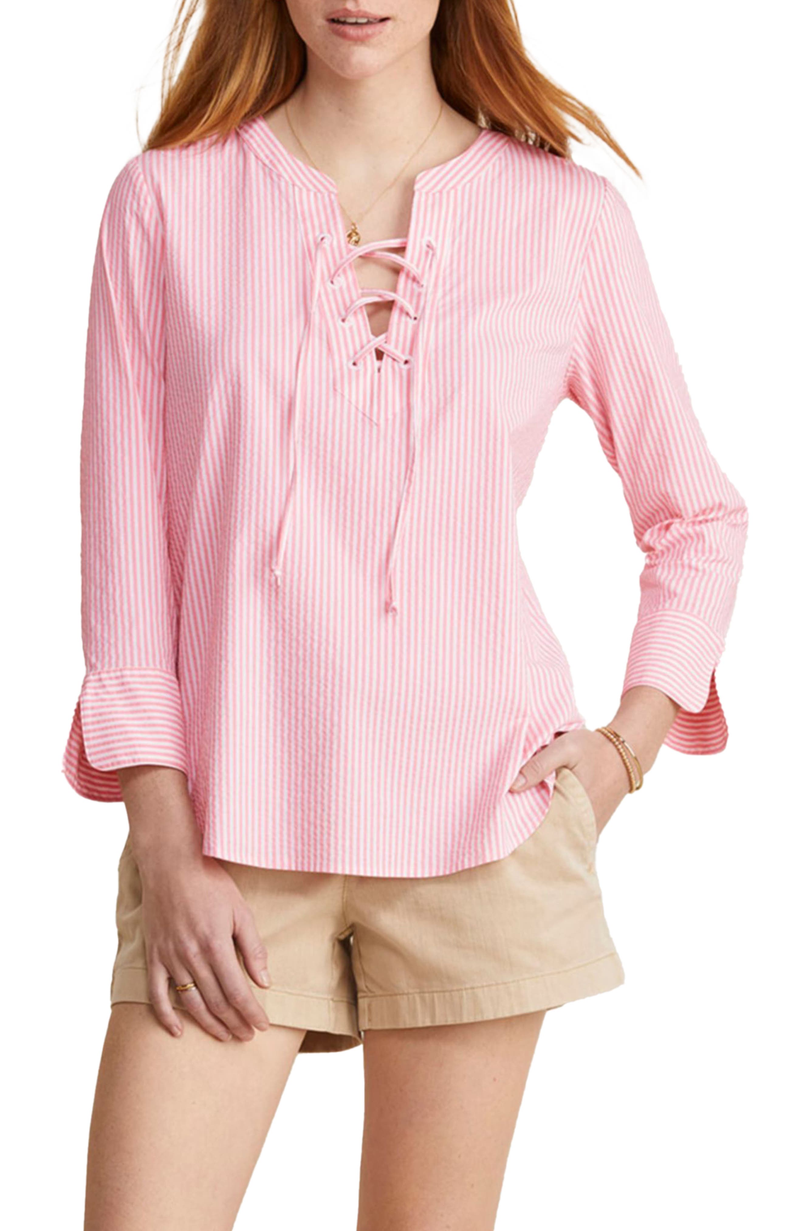 Vineyard Vines Damen Savannah Popover – Leichter Seersucker Mit UPF 30+, Schnell Trocknend