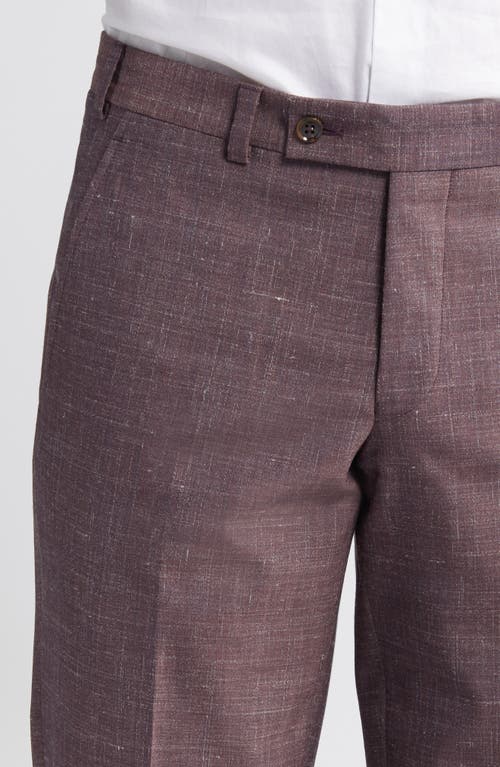 Shop Ted Baker London Jerome Soft Constructed Wool Blend Pants In Berry