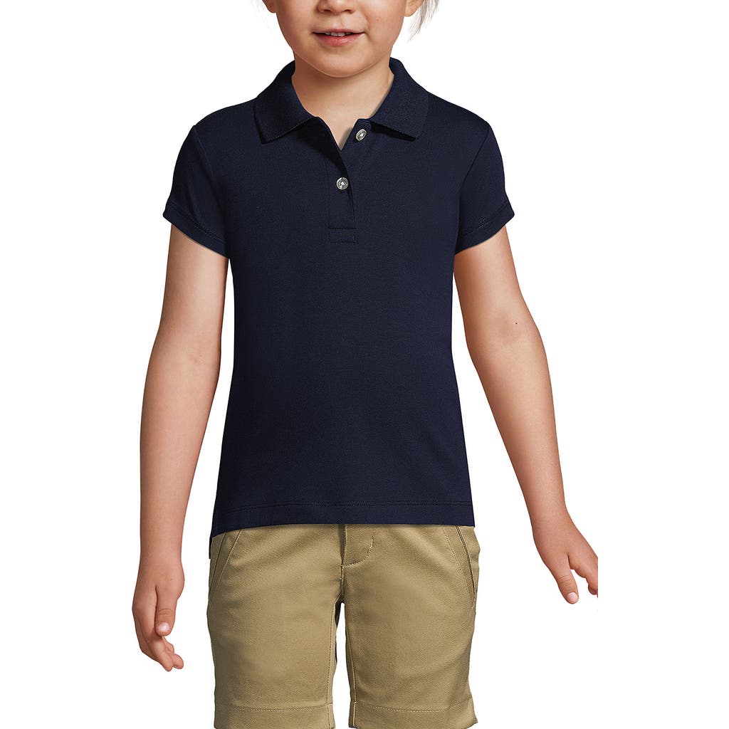 LANDS' END LANDS' END SCHOOL UNIFORM GIRLS SHORT SLEEVE FEMININE FIT INTERLOCK POLO SHIRT