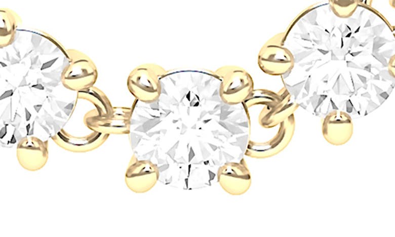 Hautecarat Lab-created Diamond Rope Chain Single Earring With Two Round Studs In 18k Yellow Gold