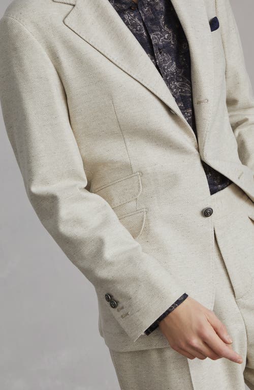 Shop Brunello Cucinelli Wool, Silk And Linen Blazer In Butter