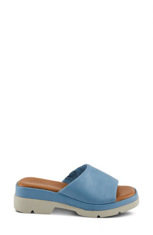 Spring Step Fire Island Platform Slide Sandal In Denim Blue