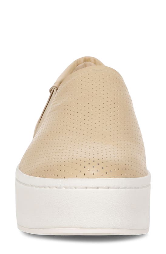 Shop Vince Warren Perforated Platform Sneaker In Macadamia Beige