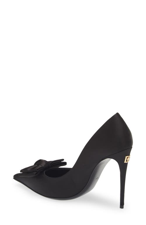 Shop Dolce & Gabbana Dolce&gabbana Mun Bow Satin Pump In Nero/nero