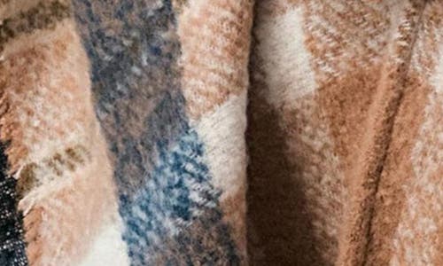 Marcus Adler Fringe Plaid Ruana In Brown