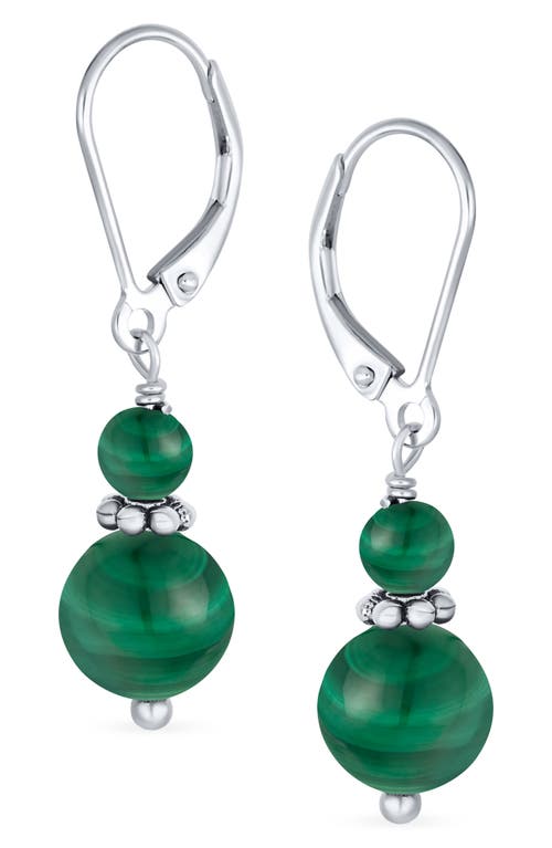Bling Jewelry Resin Drop Earrings In Dark Green