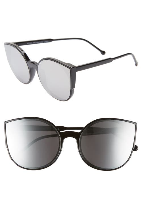 Rad + Refined Cat Eye Sunglasses in Black/Silver