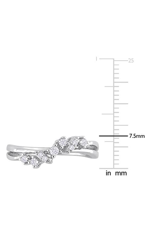 Delmar Wavy Diamond Ring In Silver