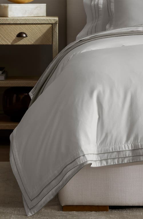 Shop Boll & Branch Signature Triple Pleat Duvet Cover & Sham Set In White/pewter