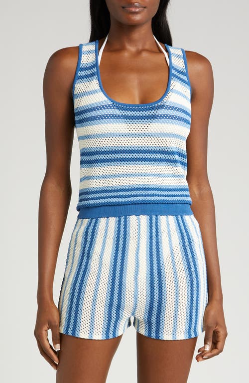 Solid & Striped Charlie Stripe Cover-Up Tank Mariana Blue at Nordstrom,