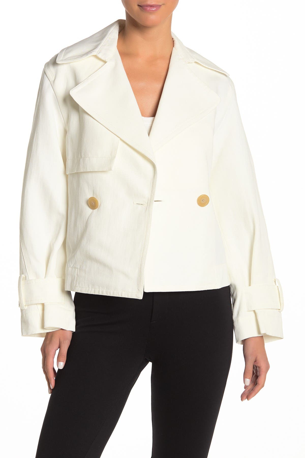 vince cropped lapel jacket