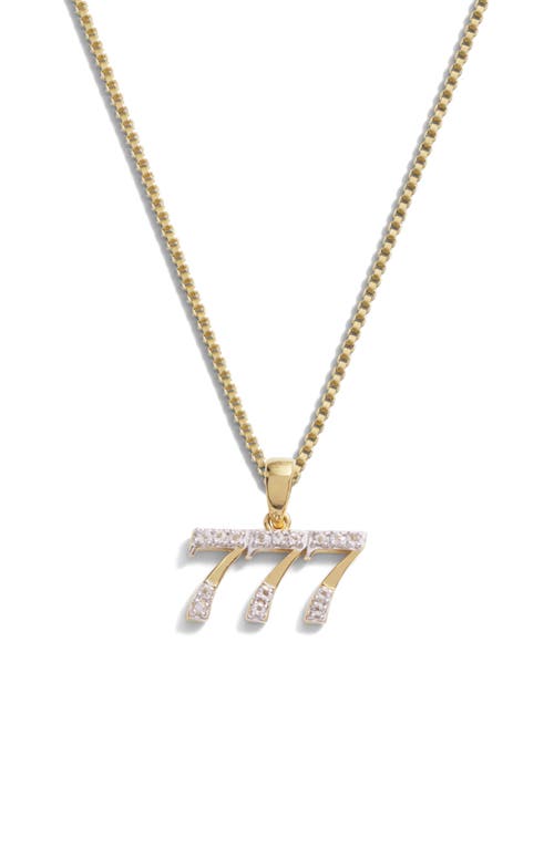 Awe Inspired Pavé Angel Number Necklace in 777 - 14K Gold Vermeil 