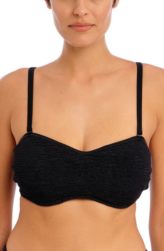 Shop Freya Ibiza Waves Bandeau Bikini Top In Black