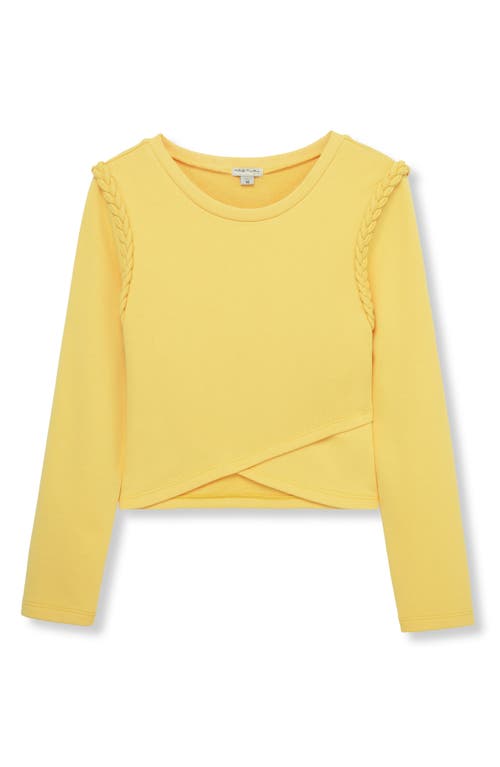 Shop Habitual Kids Kids' Braided Trim Knit Crossover Top In Yellow