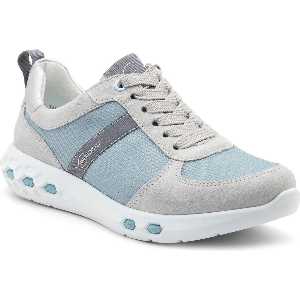 Ara Jennifer Energystep Sneaker In Aqua Mesh/silver Trim