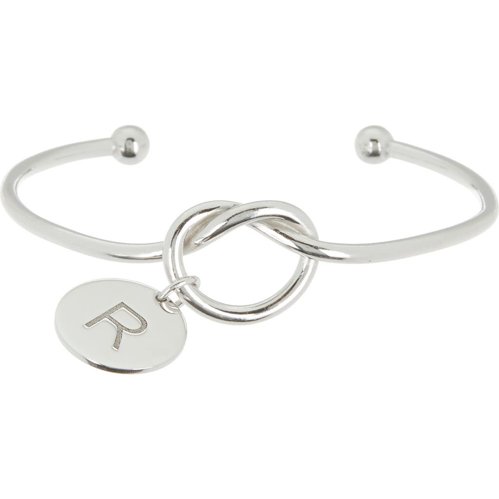 Meshmerise Love Knot Initial Bracelet In White-r