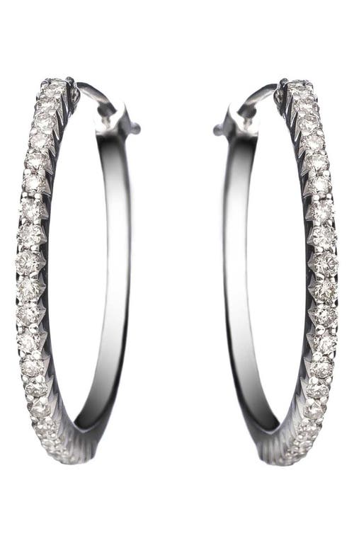 Sethi Couture Micro Prong Diamond Hoop Earrings In Metallic