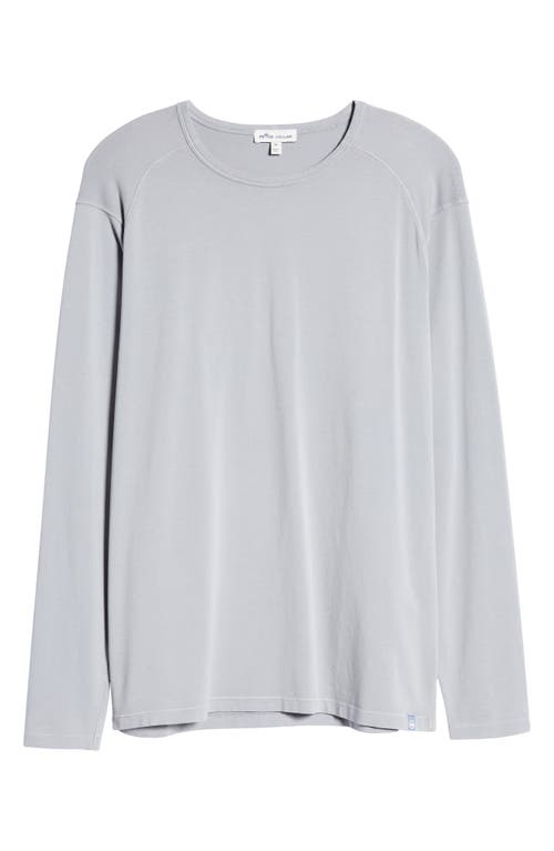 Peter Millar Lava Wash Long Sleeve Jersey T-Shirt in Gale Grey