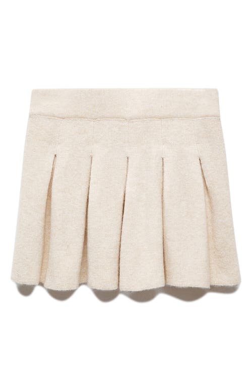 MANGO Pleated Sweater Miniskirt Sand at Nordstrom,