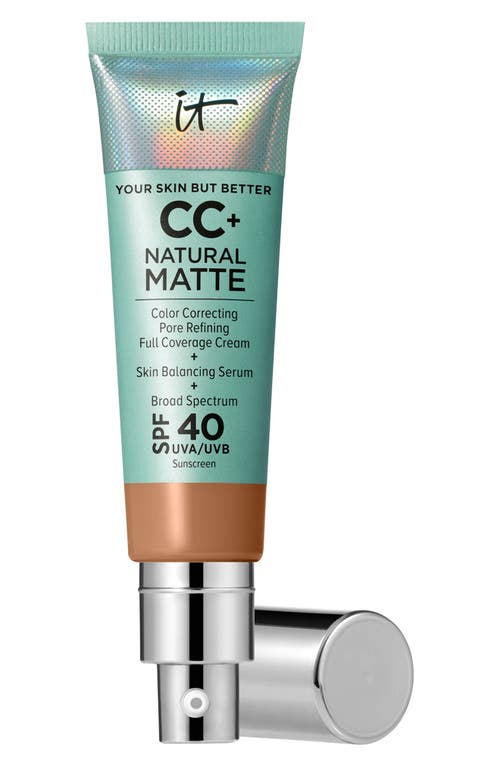 IT Cosmetics CC+ Natural Matte Color Correcting Full Coverage Cream in Tan Rich at Nordstrom