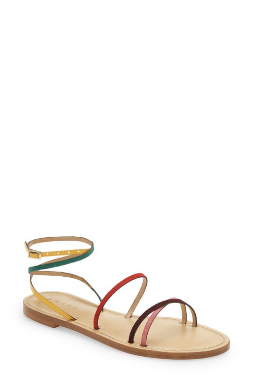 AMANU Style 12 Constantia Ankle Strap Toe Loop Sandal in Rainbow