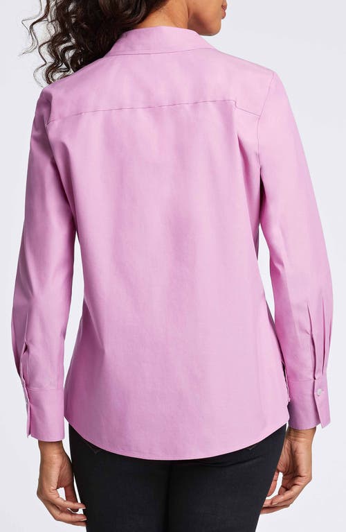 Foxcroft Mary Non-iron Cotton Oxford Button-up Shirt In Rose Quartz