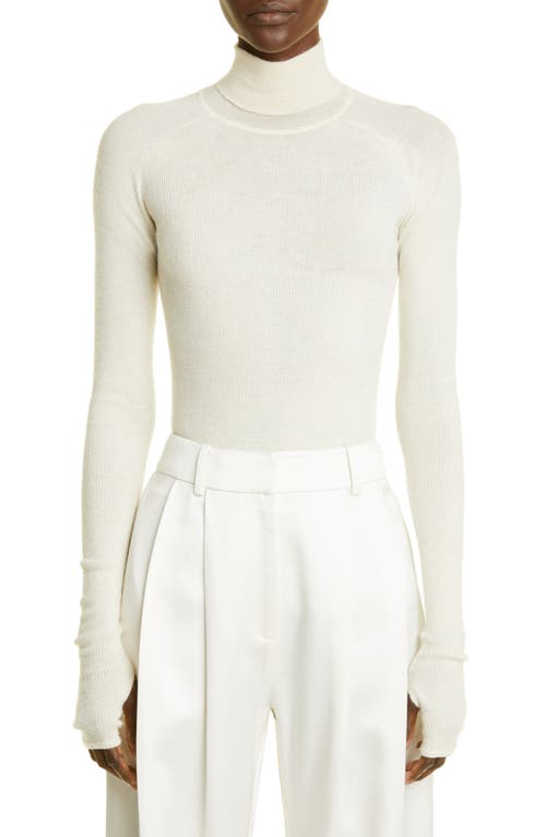CO Cashmere Rib Turtleneck Sweater in Sandstone