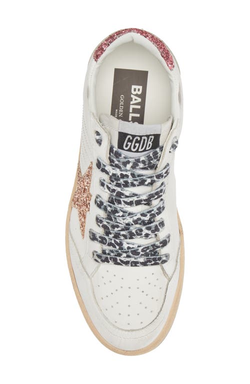 Shop Golden Goose Ball Star Low Top Sneaker In White/peach/pink