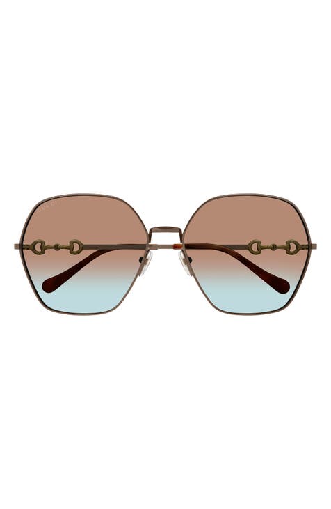 Gucci round hotsell metal sunglasses