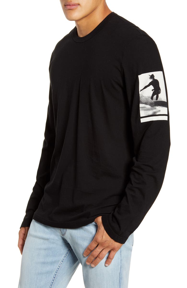 James Perse Wave Graphic Long Sleeve T Shirt Nordstrom