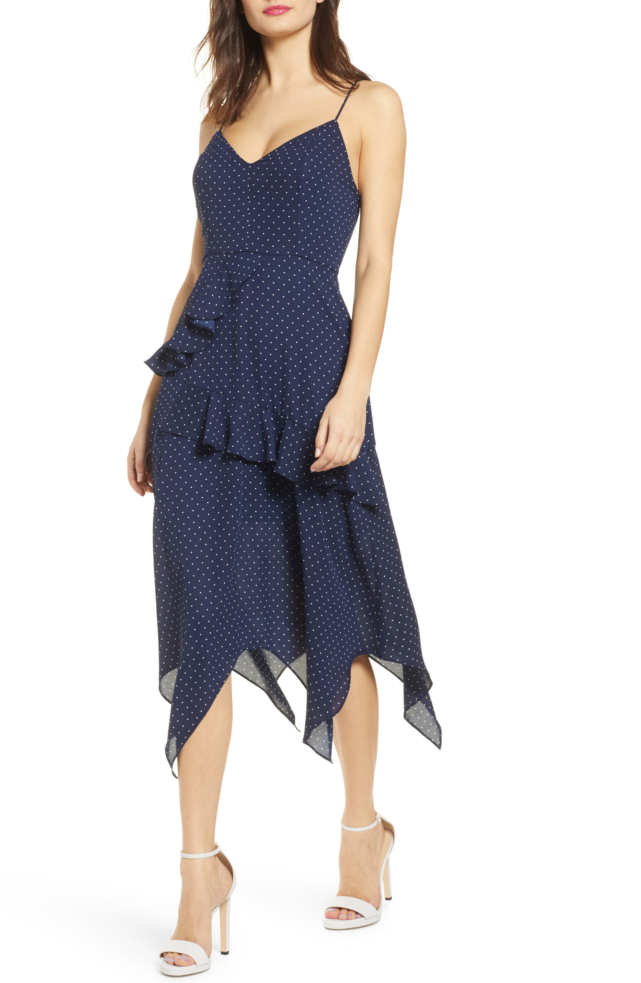 Row A Side Ruffle Maxi Dress, Blue