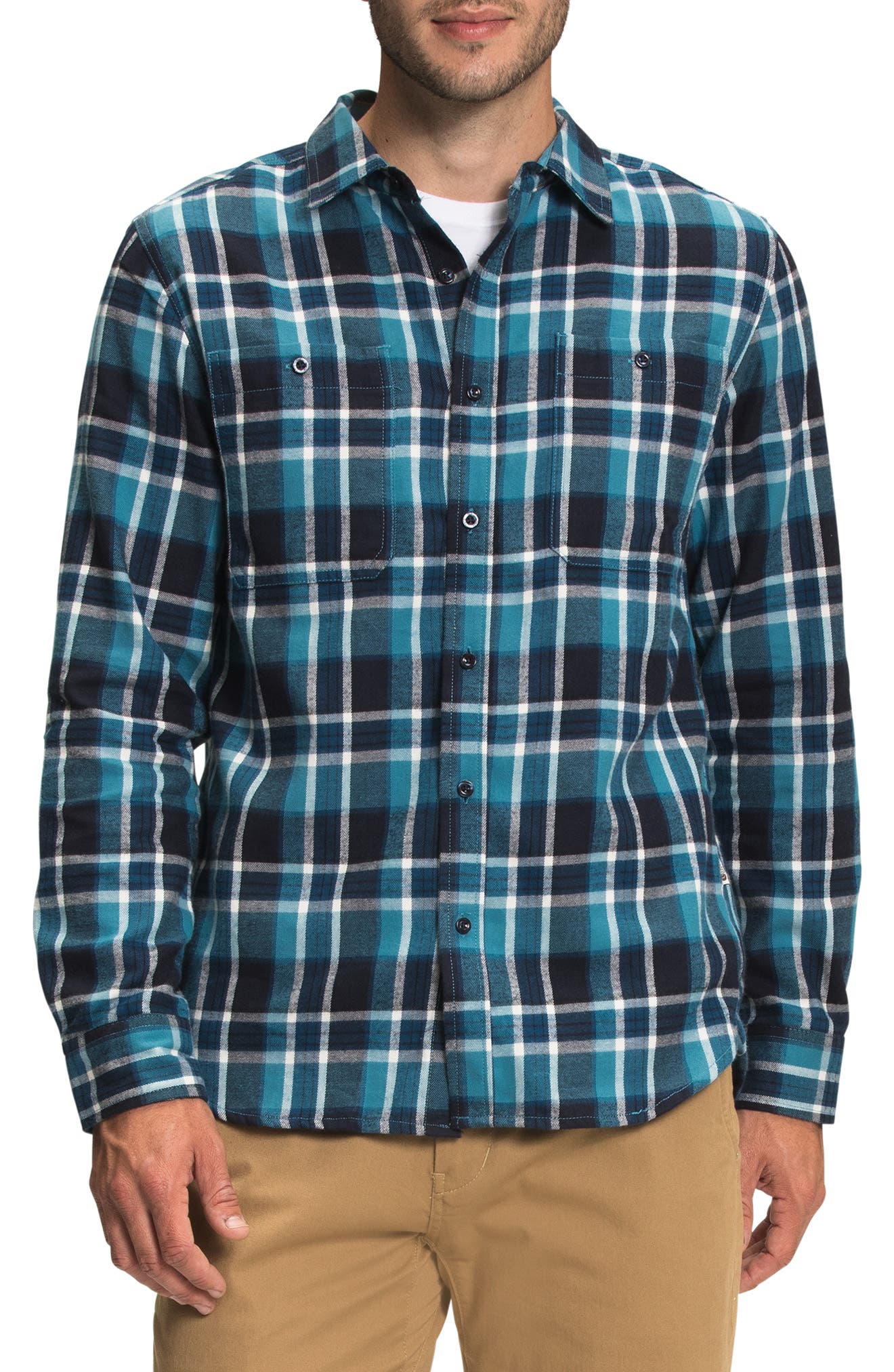 the north face plaid hooded shirts & tops