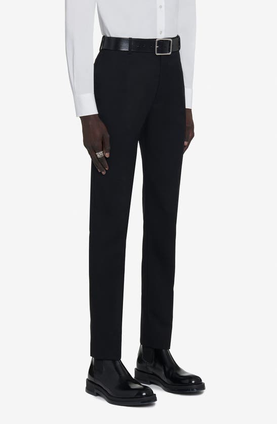 Shop Alexander Mcqueen Wool Gabardine Cigarette Trousers In Black