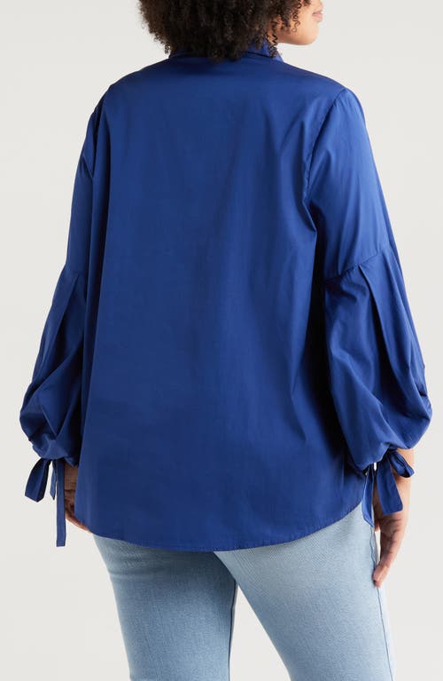 HARSHMAN HARSHMAN VIOLETTE COTTON POPLIN BUTTON-UP SHIRT