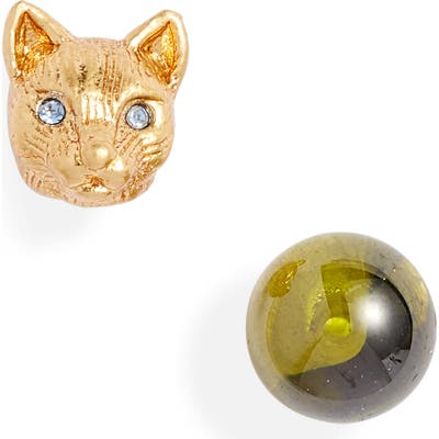 Kate Spade New York House Cat Mismatched Stud Earrings