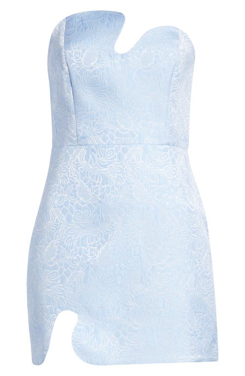 Amanda Uprichard Strapless Puzzle Mini Dress In Powder Blue In Powder Blue