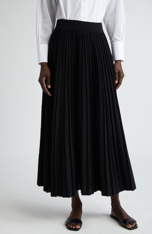 Pull-On Knit Maxi Skirt in Black