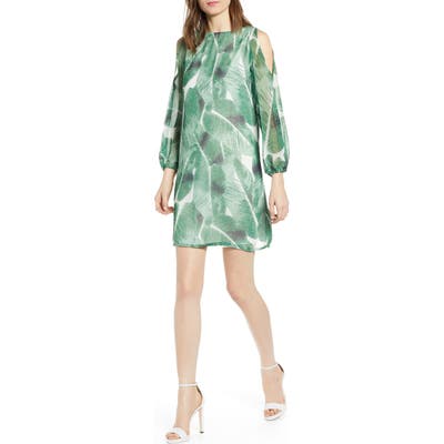 Sentimental Ny Cold Shoulder Shift Dress, Green