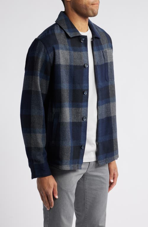 Shop Brax Santiago Button-up Overshirt In Dark Navy