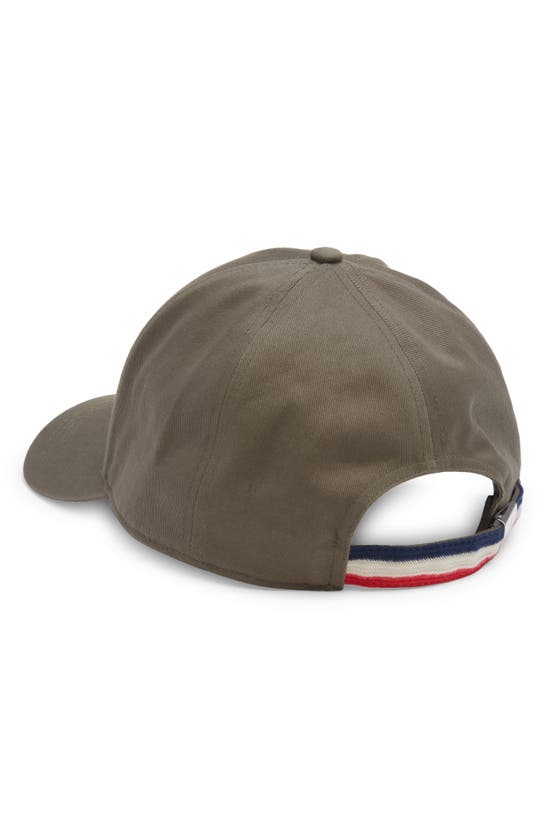 Shop Moncler Logo Patch Cotton Baseball Cap In Dark Green