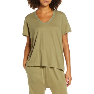 The Great. The Lace Pajama Tee, Green